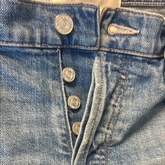 MOTHER Jeans Cuffed Distressed Ripped Denim Jeans Size 25 - Picture 2 of 6